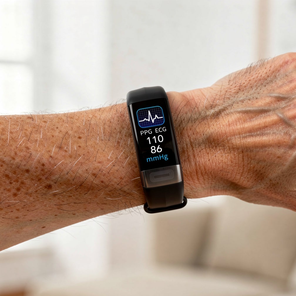 Intelligente Fitnessuhr mit Herzfrequenz- und Blutdruckmessung