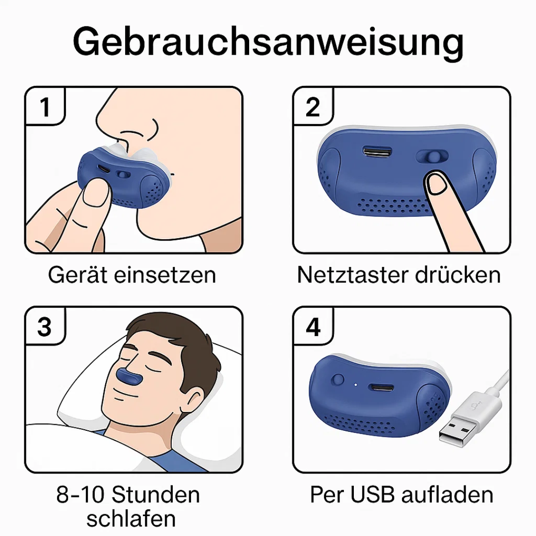 Reisefreundliches Schlafhilfe-Gerät gegen Schnarchen