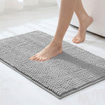 Chenille Bath Mat for Bathroom - Highly Absorbent and Slip-Resistant