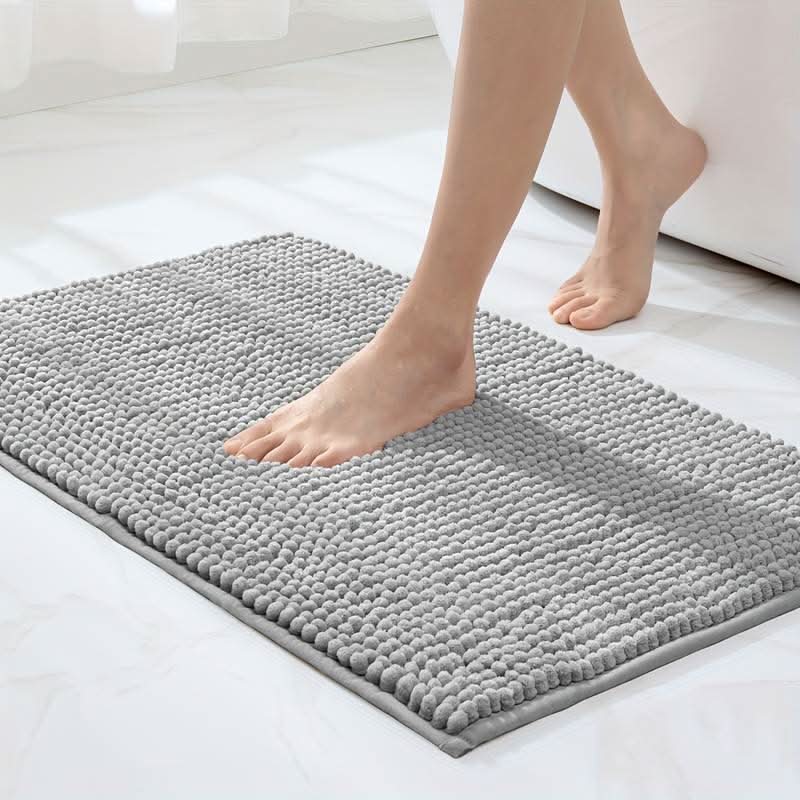 Chenille Bath Mat for Bathroom - Highly Absorbent and Slip-Resistant