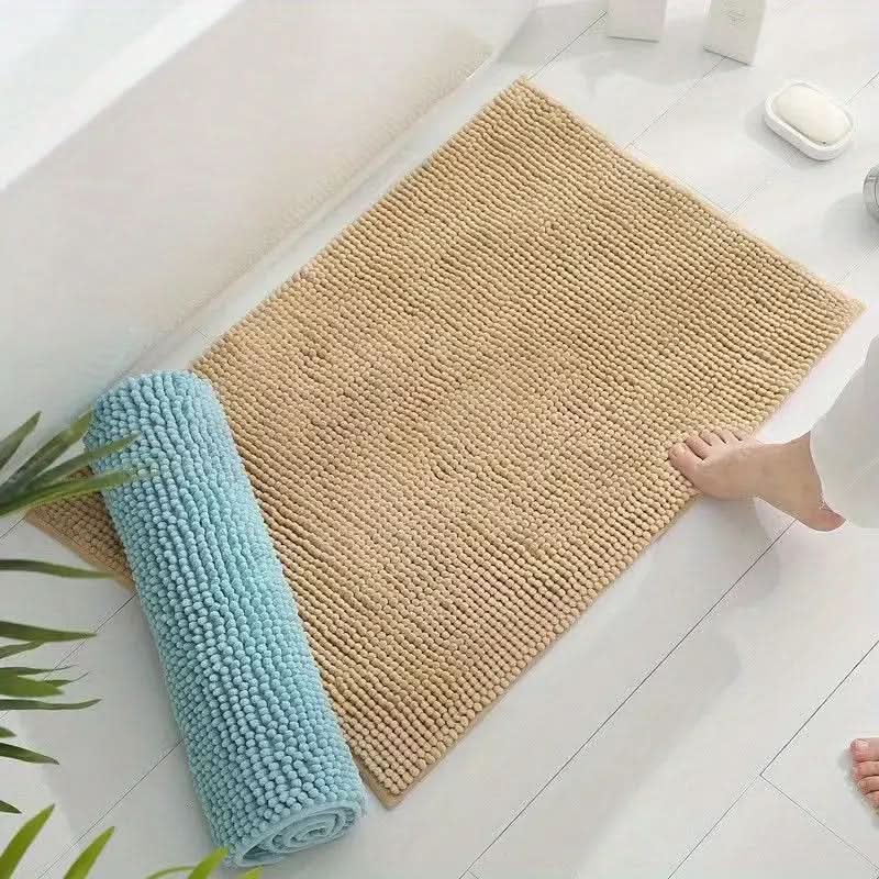 Chenille Bath Mat for Bathroom - Highly Absorbent and Slip-Resistant