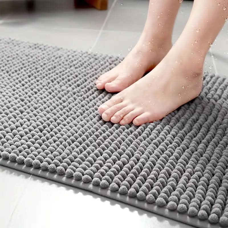 Chenille Bath Mat for Bathroom - Highly Absorbent and Slip-Resistant
