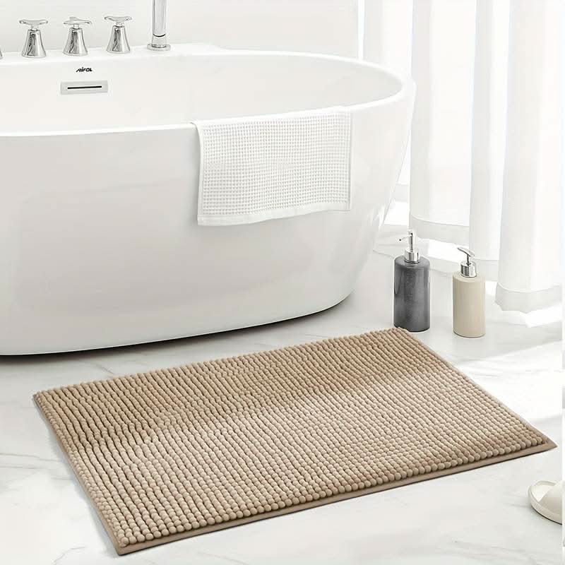 Chenille Bath Mat for Bathroom - Highly Absorbent and Slip-Resistant