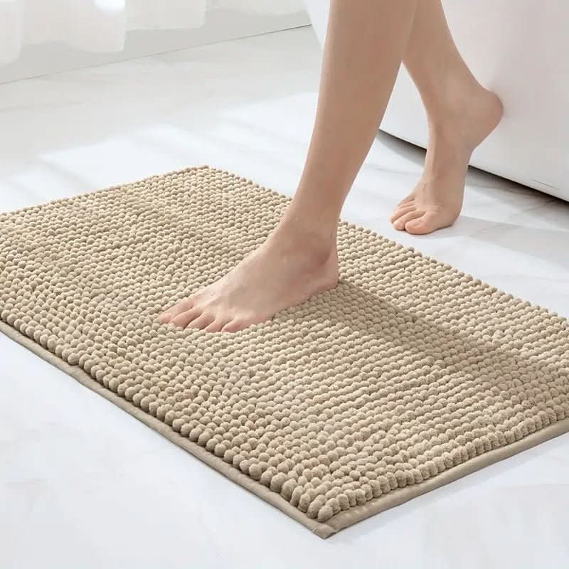 Chenille Bath Mat for Bathroom - Highly Absorbent and Slip-Resistant