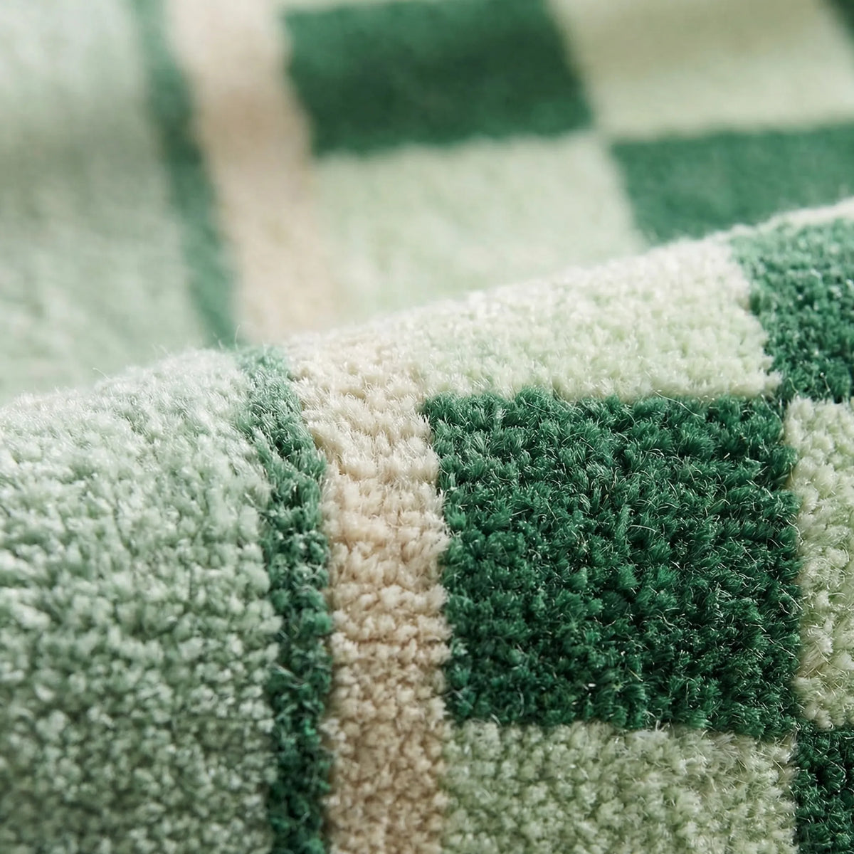 Non-Slip Runner Rug in Checkerboard Pattern - Soft to Walk On