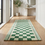 Non-Slip Runner Rug in Checkerboard Pattern - Soft to Walk On
