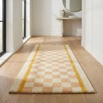 Non-Slip Runner Rug in Checkerboard Pattern - Soft to Walk On