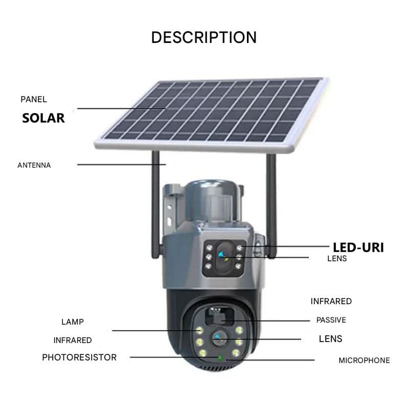 360° View Solar-Powered PTZ Security Camera with 4K Resolution