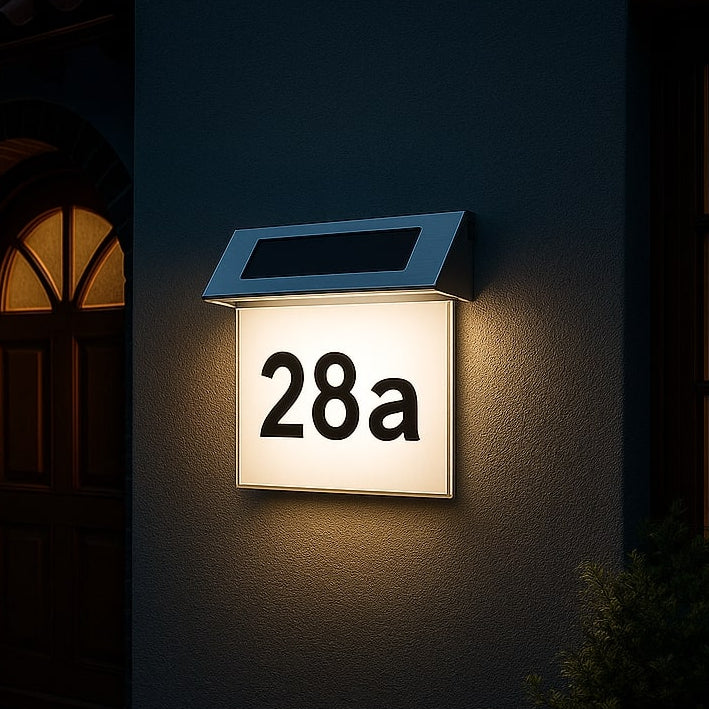 Stainless Steel Solar House Number with LED – Sustainably Illuminated