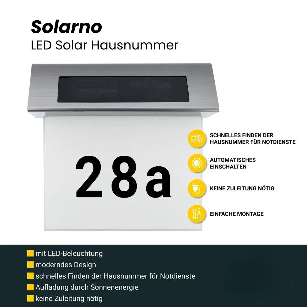 Stainless Steel Solar House Number with LED – Sustainably Illuminated