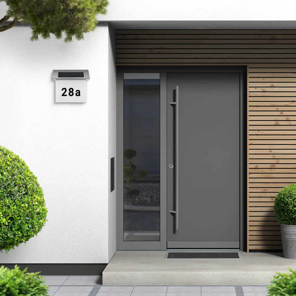 Stainless Steel Solar House Number with LED – Sustainably Illuminated