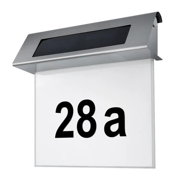 Stainless Steel Solar House Number with LED – Sustainably Illuminated