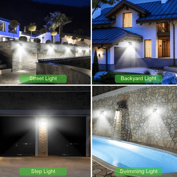 Solarbetriebene Bewegungsmelder mit 100 LEDs | LuminaGuard