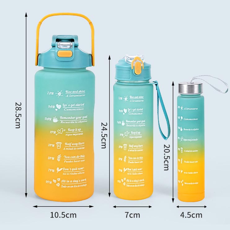 Versatile water bottle with a motivational design