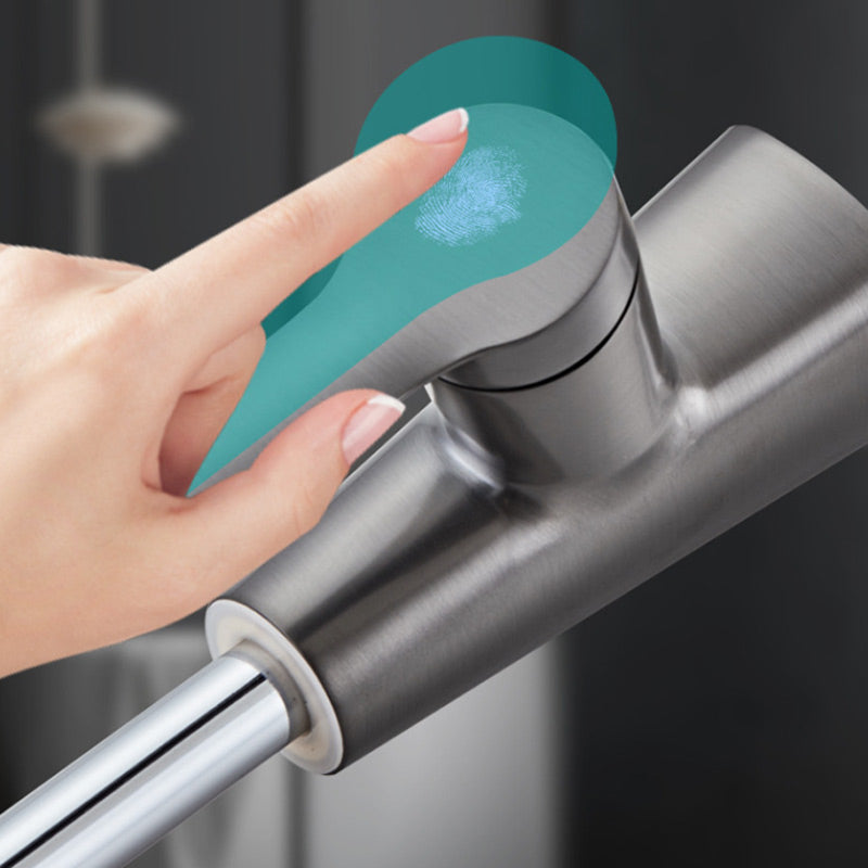Modern single-hole basin mixer with pull-out spray function