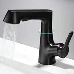 Modern single-hole basin mixer with pull-out spray function