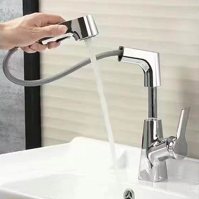 Elegante Einhand-Waschtischarmatur mit Ausziehbarem Sprühkopf