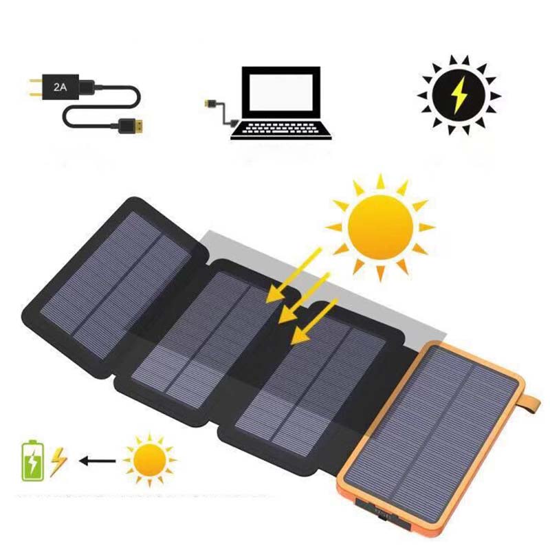 Portable Solar Power Bank with 25000mAh - Ideal for Travel