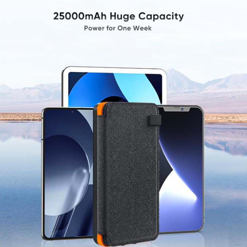 Hochleistungs-Solar Powerbank mit 25000mAh – Schnelles Laden für Unterwegs