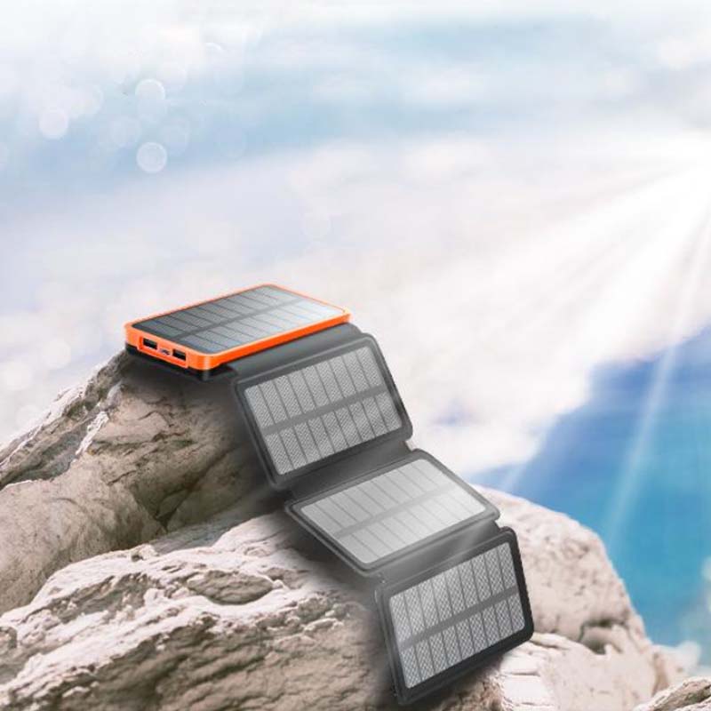 Portable Solar Power Bank with 25000mAh - Ideal for Travel