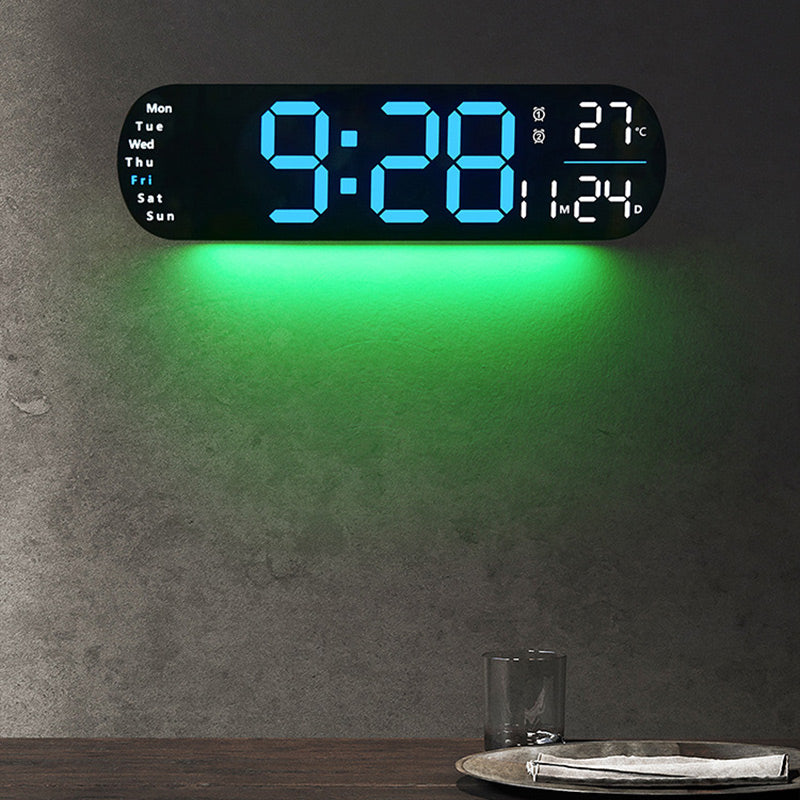 LuminaStyle | Multifunktionale LED Wanduhr mit Digitalanzeige