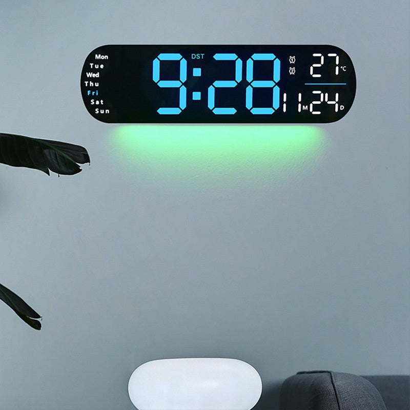 LuminaStyle | Multifunktionale LED Wanduhr mit Digitalanzeige