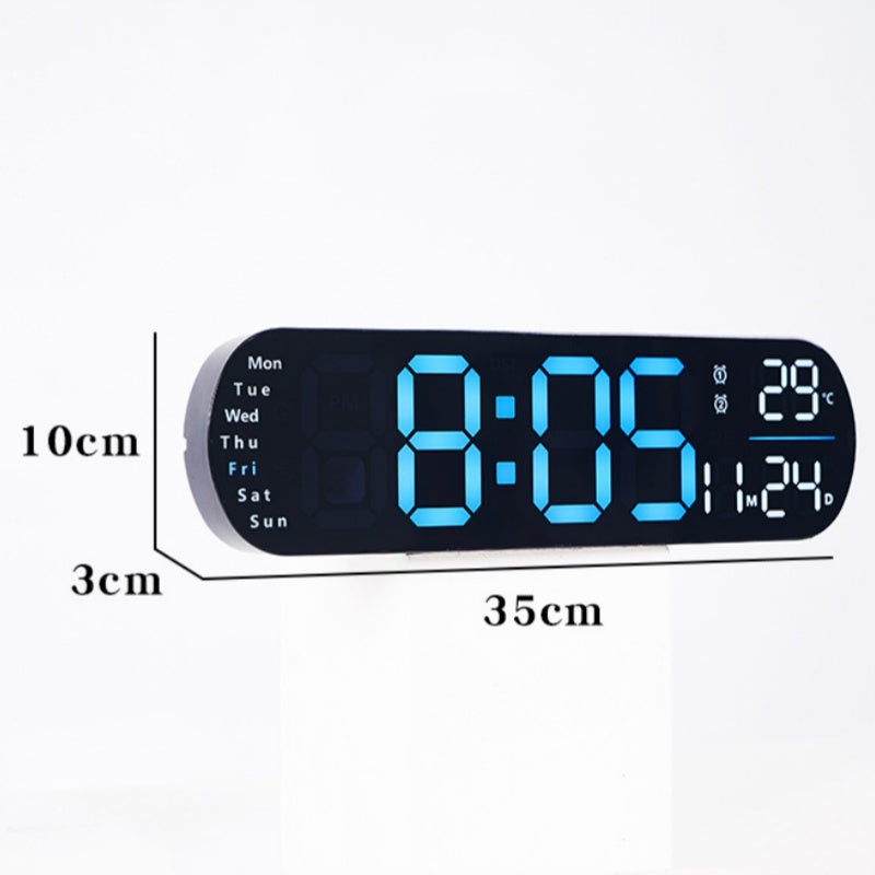 LuminaStyle | Multifunktionale LED Wanduhr mit Digitalanzeige