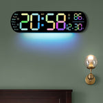 LuminaStyle | Multifunktionale LED Wanduhr mit Digitalanzeige