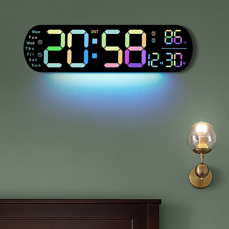LuminaStyle | Multifunktionale LED Wanduhr mit Digitalanzeige