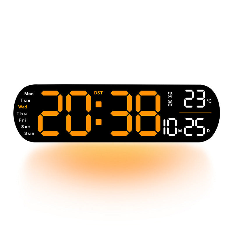 LuminaStyle | Multifunktionale LED Wanduhr mit Digitalanzeige