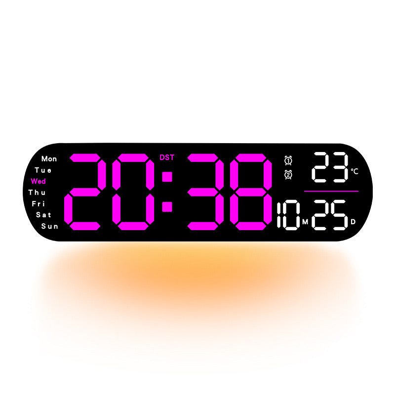 LuminaStyle | Multifunktionale LED Wanduhr mit Digitalanzeige