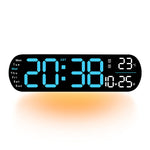 LuminaStyle | Multifunktionale LED Wanduhr mit Digitalanzeige
