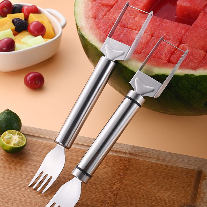 Praktisches 2-in-1 Melonenschneider und Serviergabel aus Edelstahl