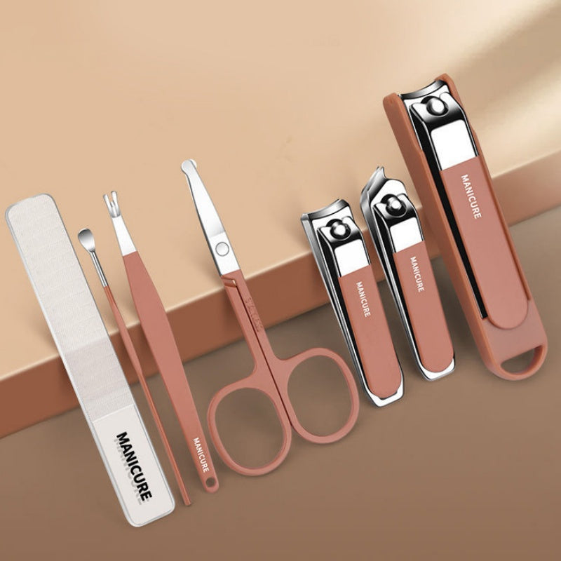 Elegantes 7-teiliges Maniküre-Set mit Nagelknipser