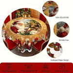 Weihnachtlicher Tischläufer mit Rentieren und Schneemännern – Robuste Polyester-Tischdecke