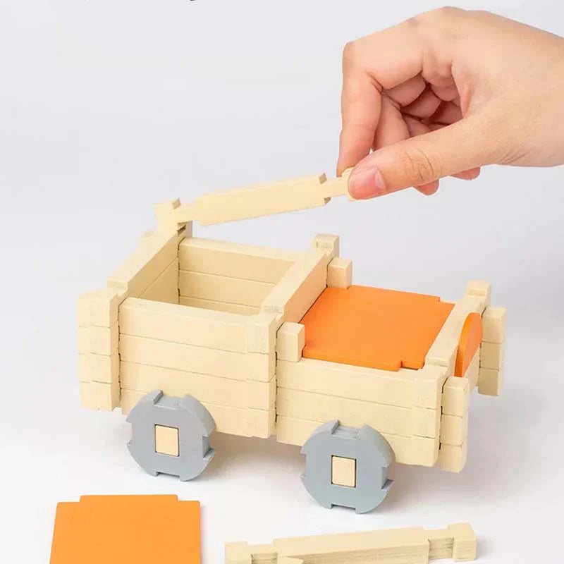 Holz-Baustein Set im Montessori-Stil – Stapel- und Konstruktionsspielzeug