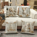 Festive 4-Piece Cushion Cover Set – Stylish Christmas Decoration for Your Home