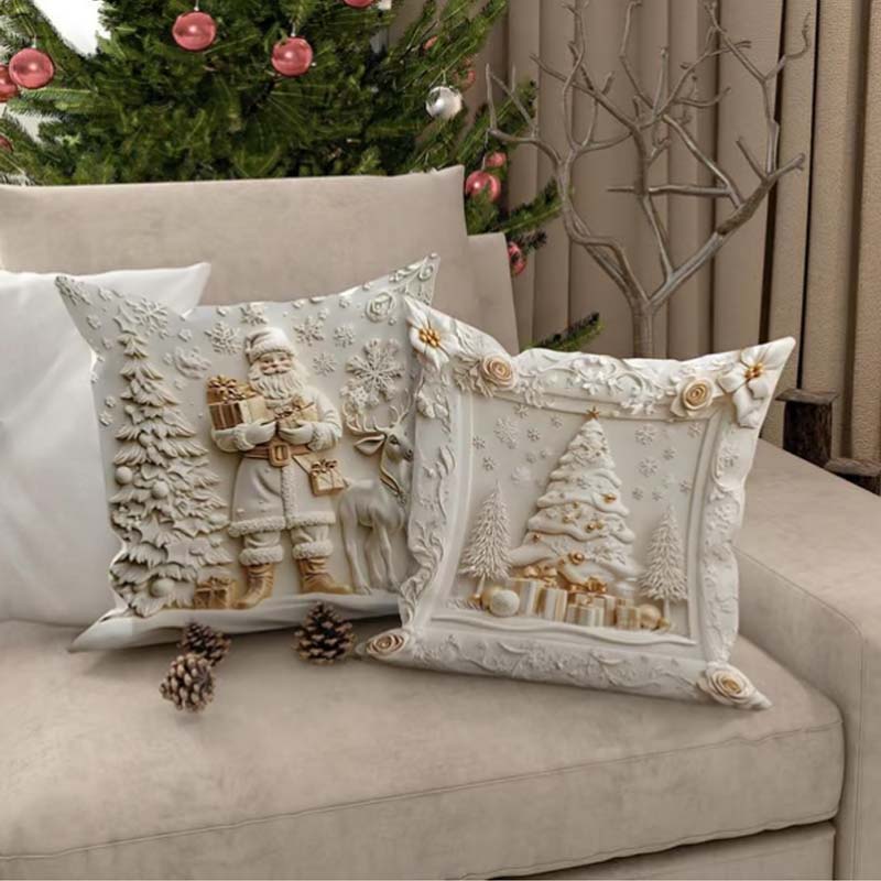 Festive 4-Piece Cushion Cover Set – Stylish Christmas Decoration for Your Home