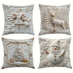 Festive 4-Piece Cushion Cover Set – Stylish Christmas Decoration for Your Home