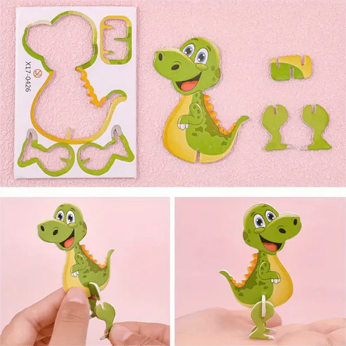 Puzzle Set mit 3D Cartoon Motiven für Kinder