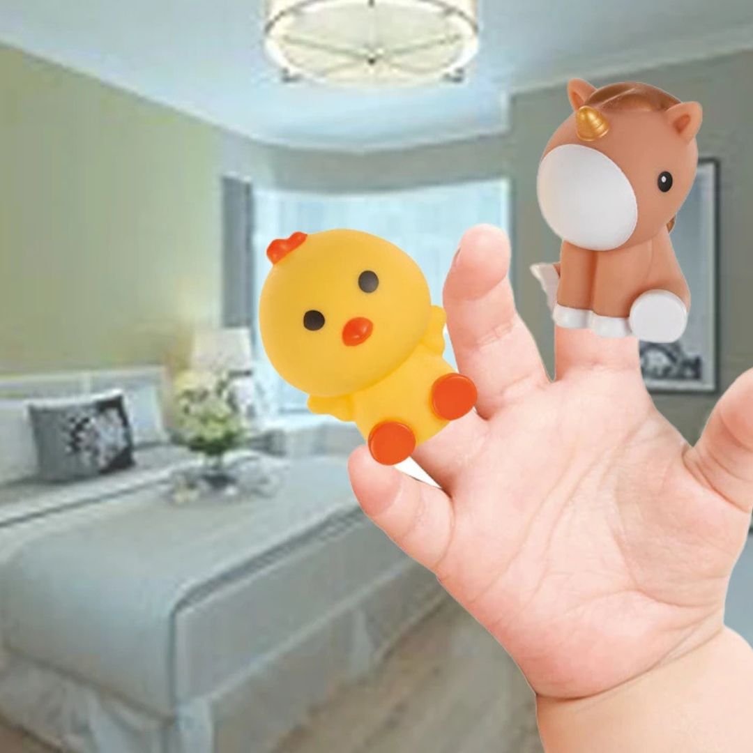 Fingerpuppen Stapelspiel für pädagogisches Lernen auf dem Bauernhof