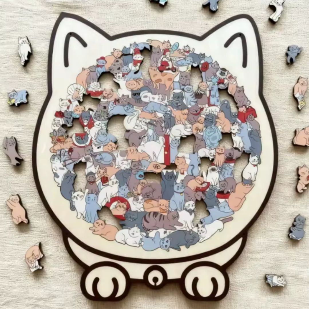 Holzpuzzle für Katzen