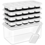 Stackable Silicone Ice Cube Molds for Unisex Use with Storage Container