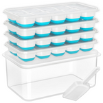 Stackable Silicone Ice Cube Molds for Unisex Use with Storage Container