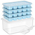 Stackable Silicone Ice Cube Molds for Unisex Use with Storage Container