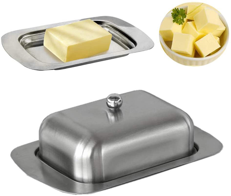 Edelstahl Butter- und Käsebehälter mit Deckel