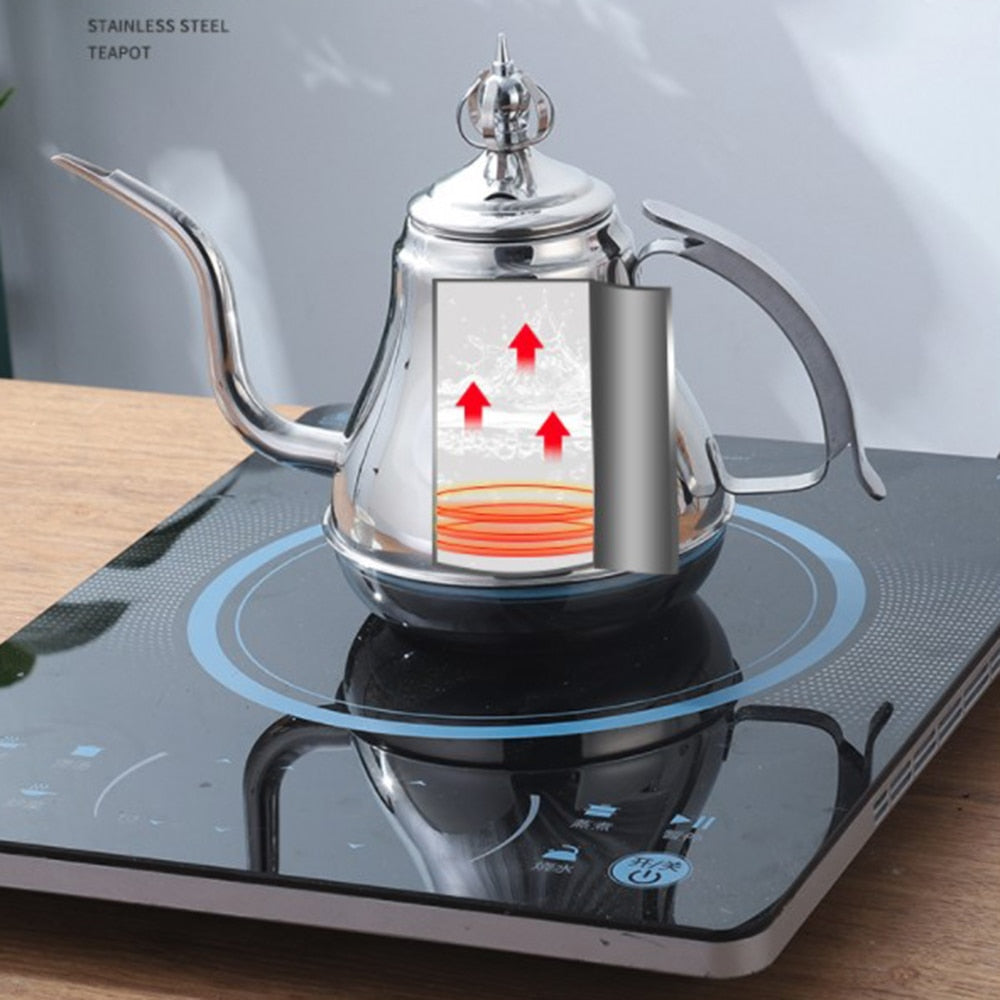 Präzisions-Wasserkocher aus Edelstahl mit Filter für Kaffee und Tee