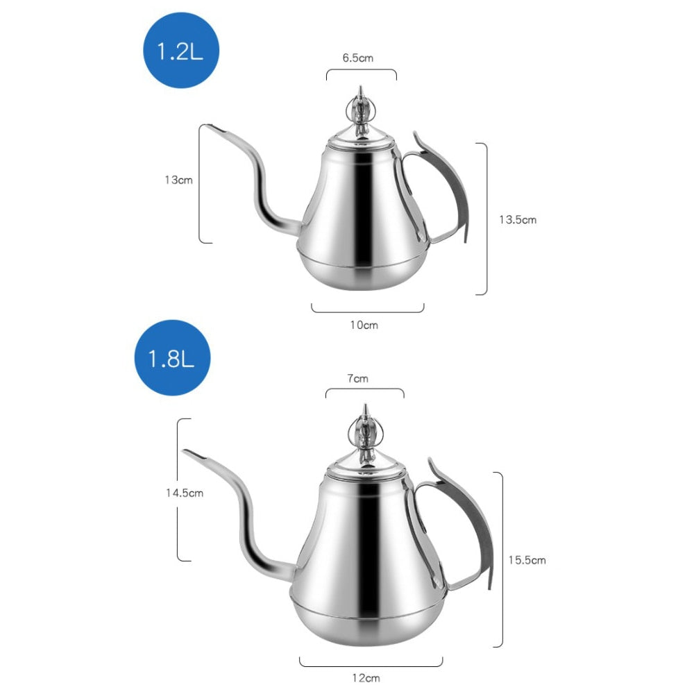 Präzisions-Wasserkocher aus Edelstahl mit Filter für Kaffee und Tee