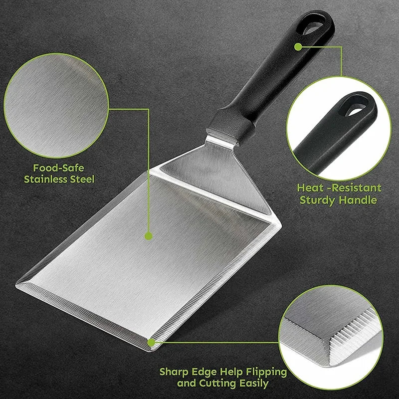 Premium Grillwender aus Edelstahl mit Schnittkante für BBQ
