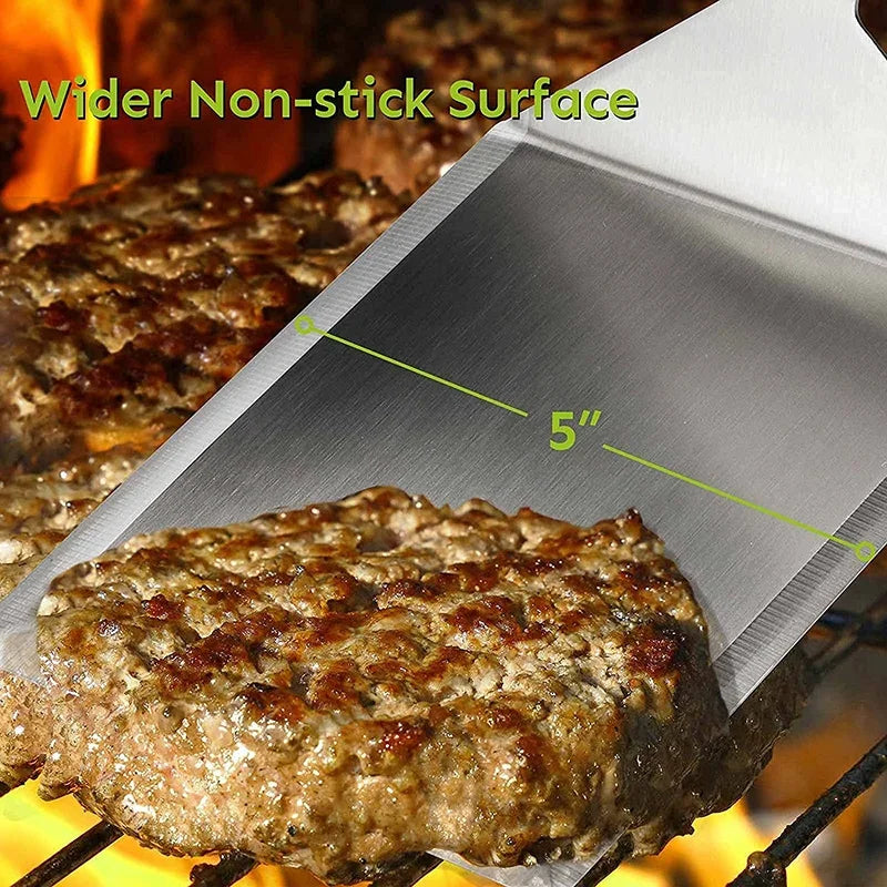 Premium Grillwender aus Edelstahl mit Schnittkante für BBQ